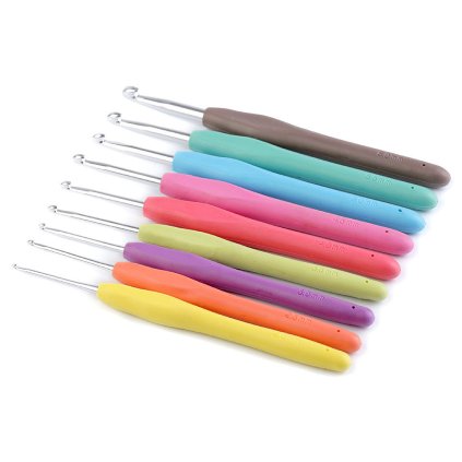 Sada háčků na háčkování se silikonovou rukojetí (Varianta mix barev, Balení 1 sada)