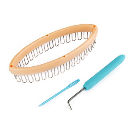 Plastový rámeček na pletení ponožek 5,3x13,5 cm (Varianta krémová, Balení 1 sada)