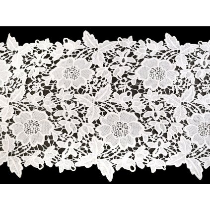 Vyšívaná krajka / běhoun šíře 36 cm off white (Varianta Off White, Balení 1 m)