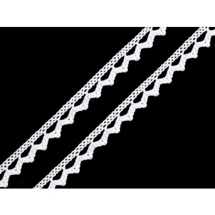 Bavlněná krajka paličkovaná šíře 9 mm (Varianta 1 bílá, Balení 22.5 m)