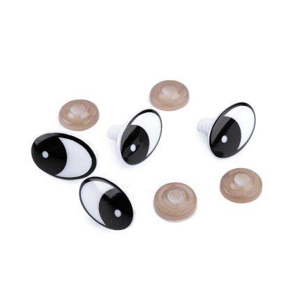 Oči s pojistkou 16x21 mm (Varianta černá, Balení 4 sada)