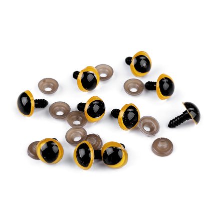Oči kočičí s pojistkou Ø14 mm (Varianta 1 jantar světlý, Balení 10 sada)