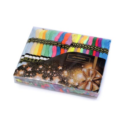 Příze vyšívací typ mouline Diamond sada 100 ks/8 m (Varianta mix, Balení 100 ks)