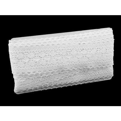 Krajka / vsadka paličkovaná šíře 70 mm (Varianta 2 bílá, Balení 13.5 m)