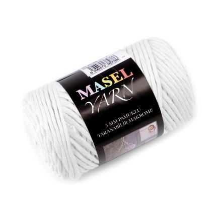 Recyklovaná bavlněná příze macrame Ø5 mm rozčesávací