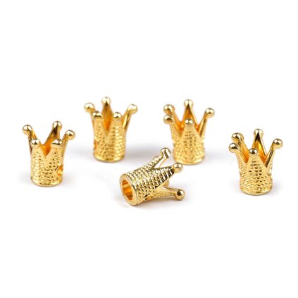 Kovová korunka k našití 10x10 mm (Varianta 1 žluté zlato, Balení 5 ks)
