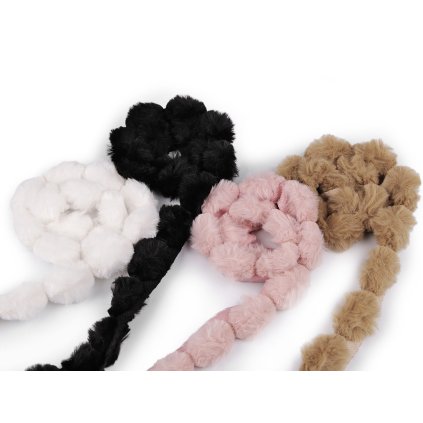 Všívací lemovka / lampas z umělé kožešiny kulatý šíře 3 cm (Varianta 1 Off White, Balení 1 m)