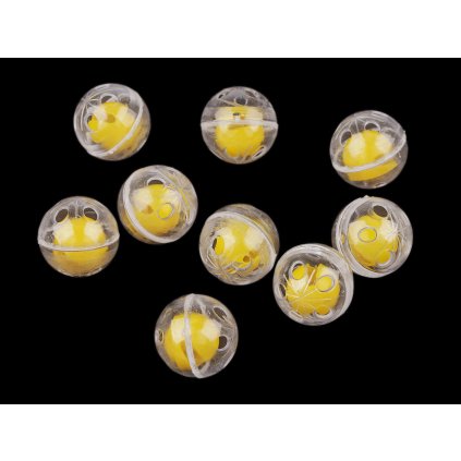 Chrastítko kulička Ø25 mm (Varianta transparent žlutá, Balení 5 ks)