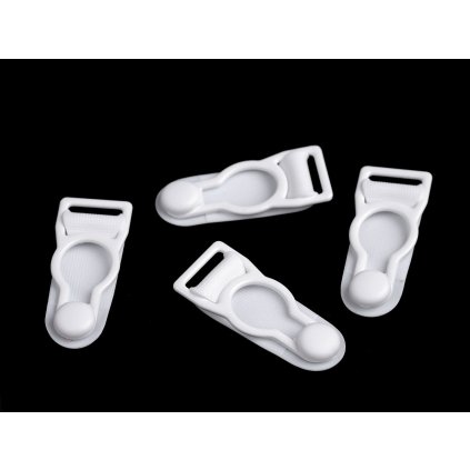 Velvety kovové - podvazkové zápínání šíře 10 mm (Varianta 1 bílá, Balení 4 ks)