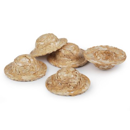 Mini slaměný klobouček pro postavičky a dekorace