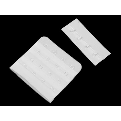 Zapínání na podprsenky, plyš šíře 70 mm čtyřřadé (Varianta 1 bílá, Balení 1 pár)