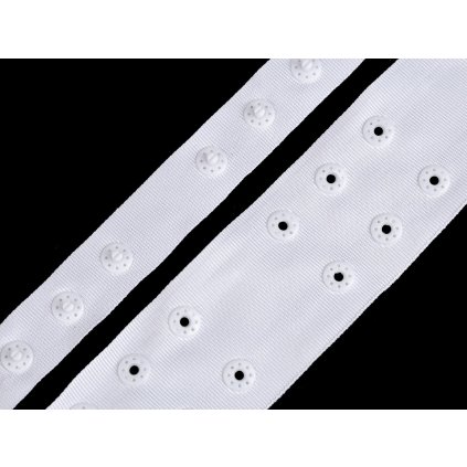 Zapínání na body šíře 42 mm dvojité (Varianta 1 bílá, Balení 1 m)