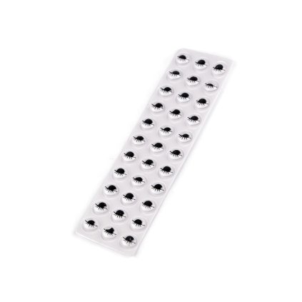 Samolepicí oči pohyblivé s řasami Ø10 a 12 mm (Varianta 1 (Ø10 mm) černá, Balení 1 karta)