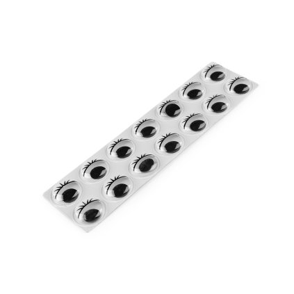 Samolepicí oči pohyblivé s řasami Ø18 a 20 mm (Varianta 1 (Ø18 mm) černá, Balení 1 karta)