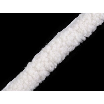Všívací lemovka / lampas imitace beránka kulatý šíře 3,5 cm (Varianta 2 béžová světlá, Balení 1 m)