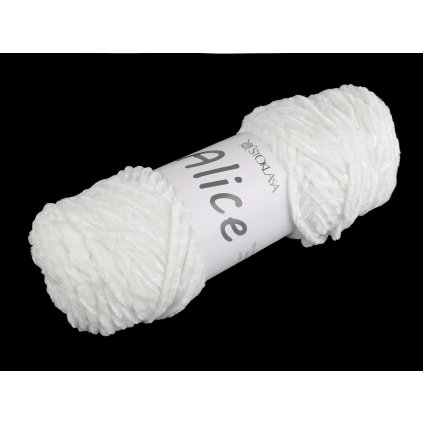 Pletací žinylková příze Alice 100 g (Varianta 1 bílá, Balení 1 ks)