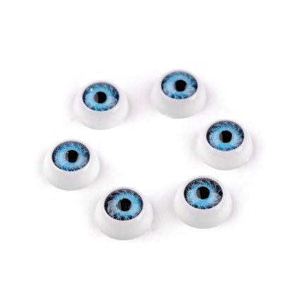 Plastové oči k nalepení Ø12 mm (Varianta 1 modrá, Balení 6 ks)