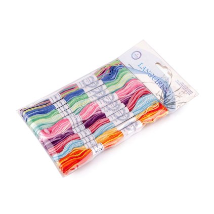 Příze vyšívací typ mouline melír sada 12 ks/8 m