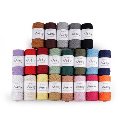 Bavlněná pletací příze macrame Naty Ø3 mm rozčesávací (Varianta 1 bílá přírodní, Balení 1 ks)