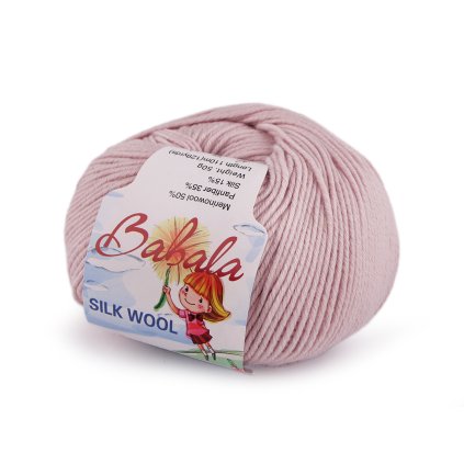 Pletací vlněná, hedvábná příze Babala 50 g (Varianta 1 (001) krémová světlá, Balení 1 ks)