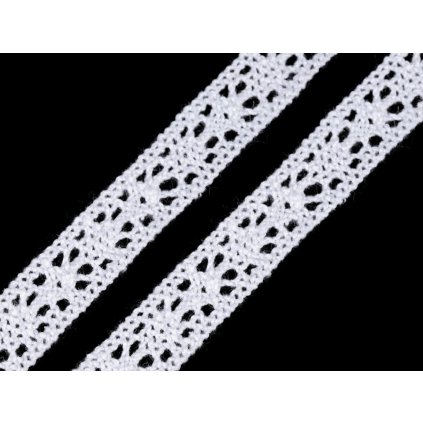 Bavlněná krajka paličkovaná šíře 11 mm (Varianta 1 bílá, Balení 22.5 m)