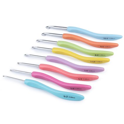 Sada ergonomických háčků na háčkování (Varianta mix, Balení 1 sada)