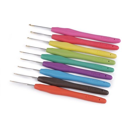 Sada háčků na háčkování se silikonovou rukojetí (Varianta mix variant, Balení 1 sada)