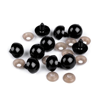Oči s pojistkou Ø18 mm (Varianta černá, Balení 10 sada)