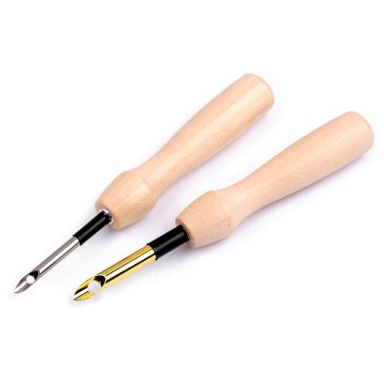 Dutá vyšívací jehla s dřevěnou rukojetí Ø3,5 mm, Ø5 mm (Varianta 1 (Ø3,5 mm) přírodní sv., Balení 1 ks)