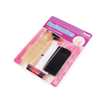 Prodloužení obvodu podprsenky bez pruženky -  dvouřadé, trojřadé, sada 3 ks (Varianta 1 (38 mm) mix, Balení 1 karta)