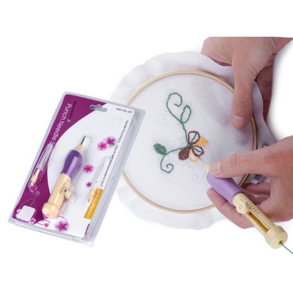 Dutá jehla / vyšívací pero - sada na vyšívání (Varianta 1 bílo-modrá, Balení 1 sada)