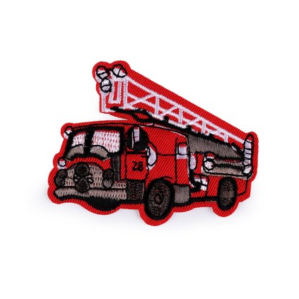 Nažehlovačka traktor, jeřáb, auto, bagr, hasiči (Varianta 1 červená hasiči, Balení 10 ks)