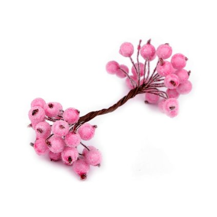 Umělé bobule v ledu, na drátku (Varianta 1 bílá, Balení 20 ks)