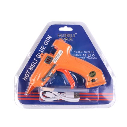 Bezdrátová / nabíjecí tavná pistole na lepidlo Ø7 mm (Varianta oranžová, Balení 1 ks)