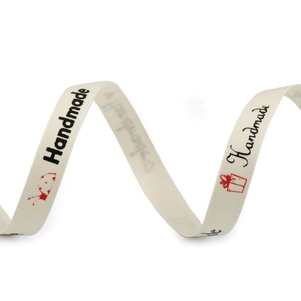 Bavlněná stuha šíře 10 mm Handmade (Varianta režná světlá, Balení 22.5 m)
