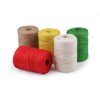 Jutový provázek Ø2 mm k pletení a háčkování i na balení (Varianta 4 červená, Balení 1 ks)