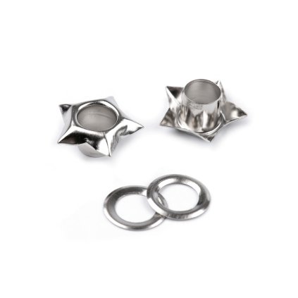 Průchodky s podložkou vnitřní Ø5 mm / vnější Ø12,7 mm hvězda (Varianta 2 nikl černý, Balení 50 pár)