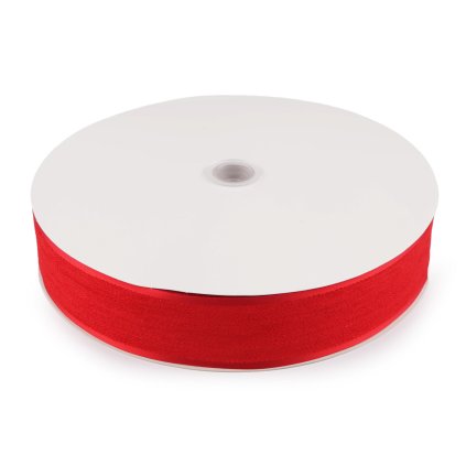 Žinylková stuha / prýmek oboustranný šíře 40 mm (Varianta červená, Balení 1 m)