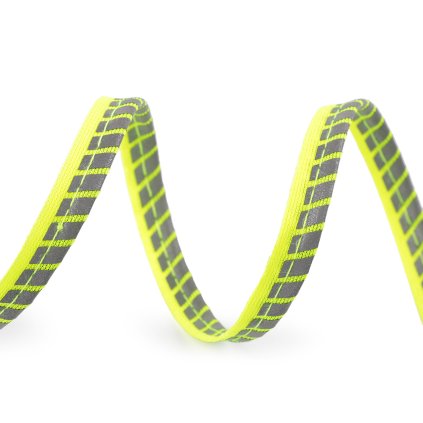 Reflexní polyesterová paspulka / kédr šíře 10 mm (Varianta žlutá reflexní šedá, Balení 1 m)