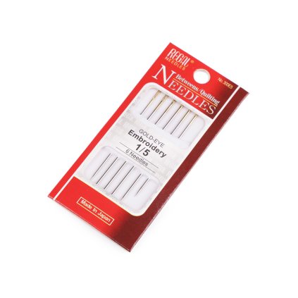 Jehly vyšívací, zlatá ucha (Varianta nikl, Balení 1 karta)