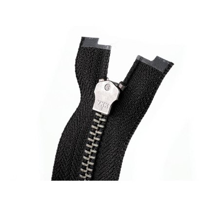 Zip kovový YKK No 5 dělitelný 2 jezdce / dvoucestný 50 cm na kožené bundy (Varianta černá černý nikl, Balení 1 ks)