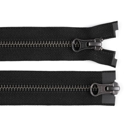 Zip kovový YKK No 5 dělitelný 2 jezdce / dvoucestný 60 cm na kožené bundy
