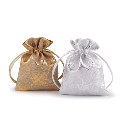 Dárkový pytlík metalický vzor 13x18 cm (Varianta 1 stříbrná, Balení 10 ks)