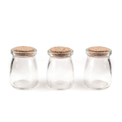 Skleněná lahvička s korkem 56x73 mm (Varianta transparent, Balení 1 lahv.)