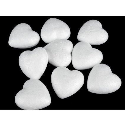 Srdce 4,4x4,7 cm polystyren (Varianta White, Balení 20 ks)
