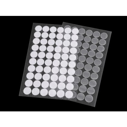 Suchý zip samolepicí kolečka Ø15 mm transparentní (Varianta transparent, Balení 1 karta)