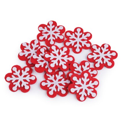 Vánoční filcová vločka Ø50 mm (Varianta 1 červená, Balení 10 ks)