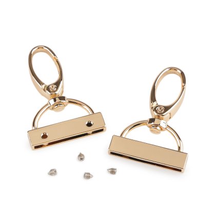 Kovová karabina otočná s koncovkou na popruh o šíři 30 mm (Varianta 1 nikl, Balení 2 ks)