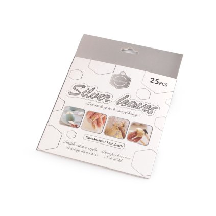 Metalické plátky ke zdobení 14x14 cm (Varianta 1 stříbrná, Balení 1 sada)