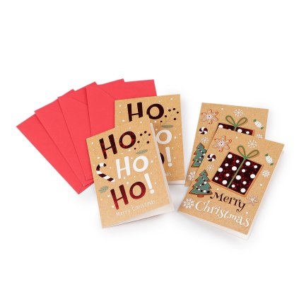 Mini vánoční přání s obálkou sada 4 ks (Varianta 1 mix, Balení 1 sada)